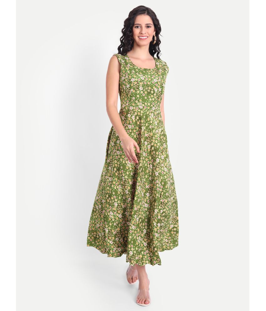 AARSHYA Green Poly Crepe Gown - Single