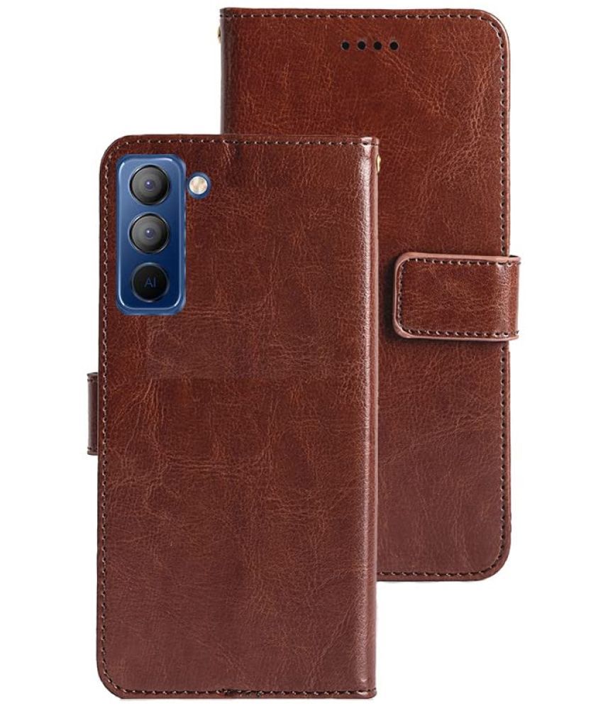     			KOVADO - Brown Flip Cover Compatible For Tecno Pop 5 Pro ( Pack of 1 )