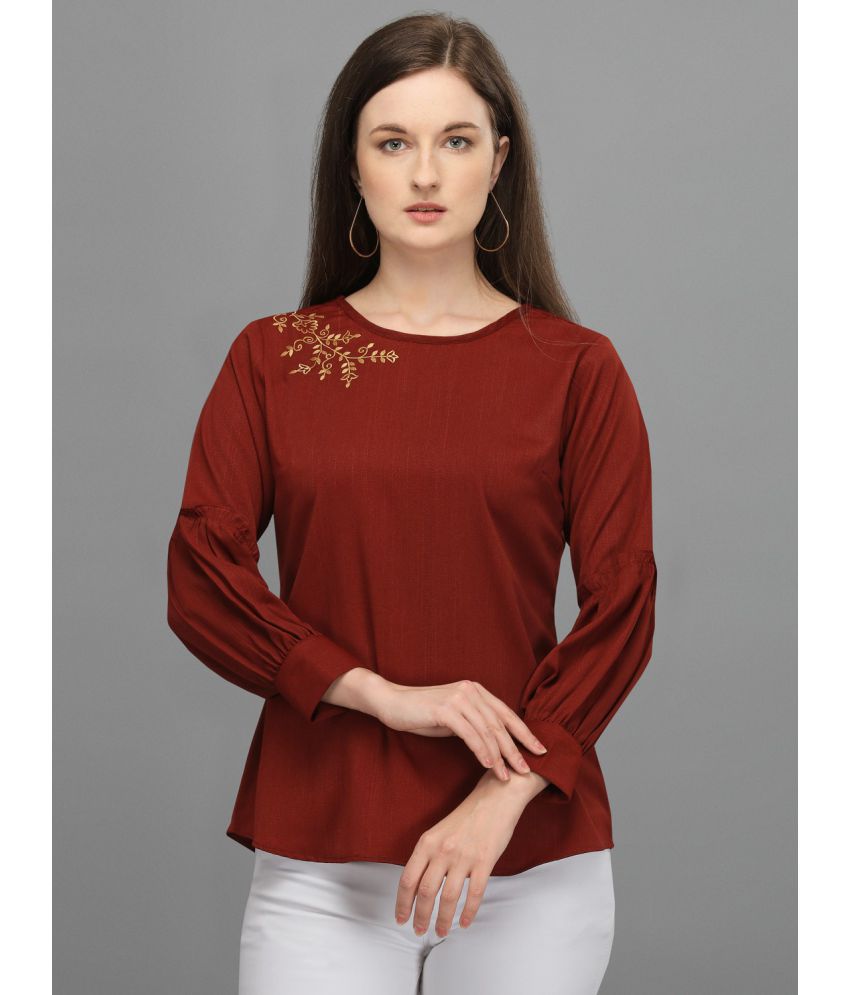     			Prettify - Maroon Polyester Women's Regular Top ( Pack of 1 )