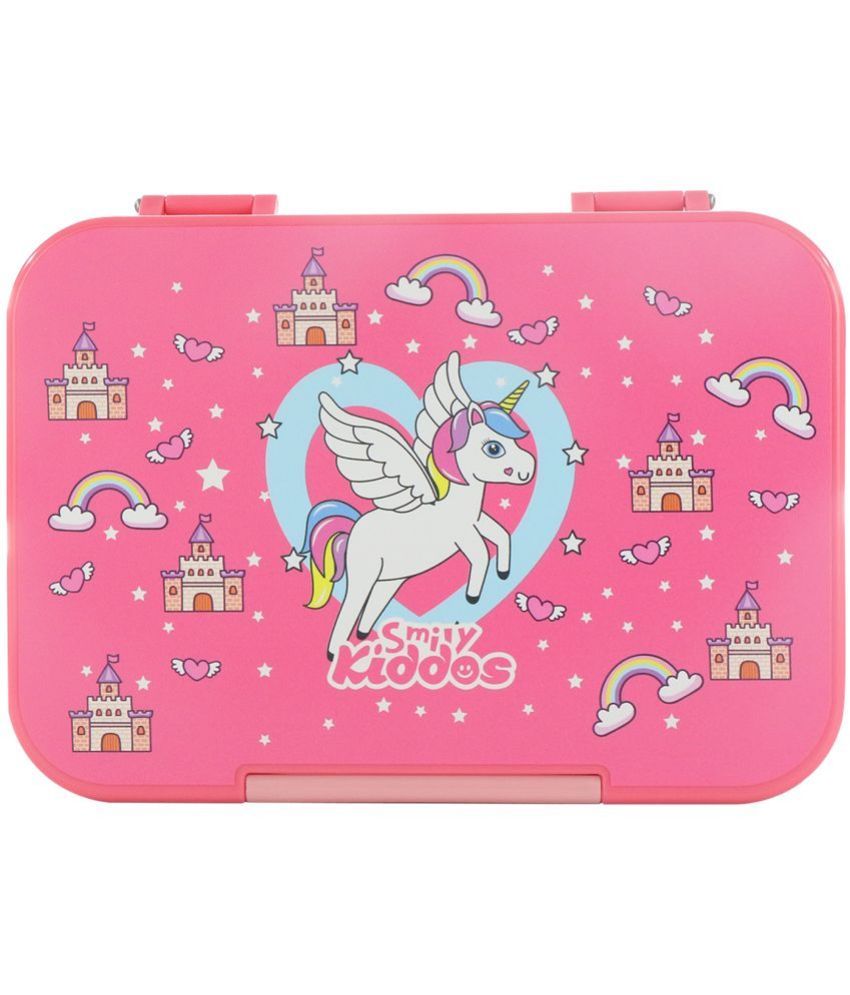     			Smily Kiddos - Pink Plastic Lunch Box ( Pack of 1 )