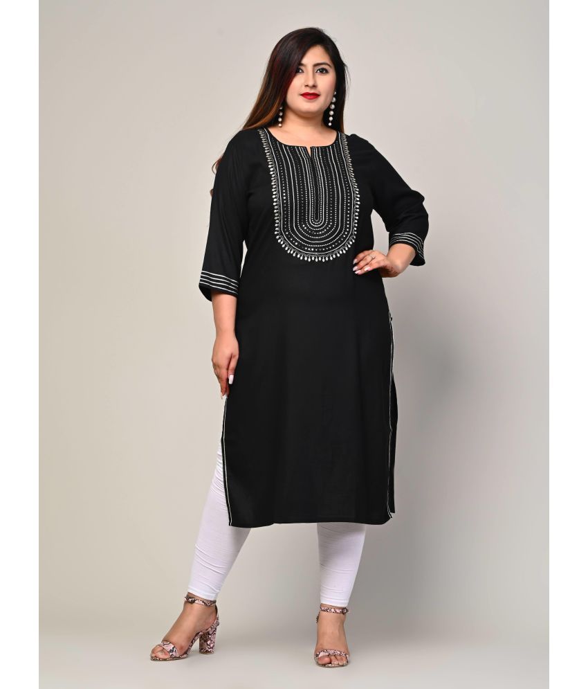     			Swasti - Black Cotton Women's Straight Kurti ( Pack of 1 )