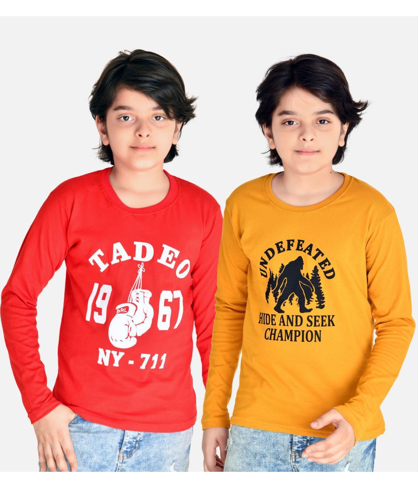 TADEO - Multi Color Cotton Blend Boy's T-Shirt ( Pack of 2 )