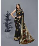 Anand Sarees - Black Georgette Saree With Blouse Piece ( Pack of 1 )