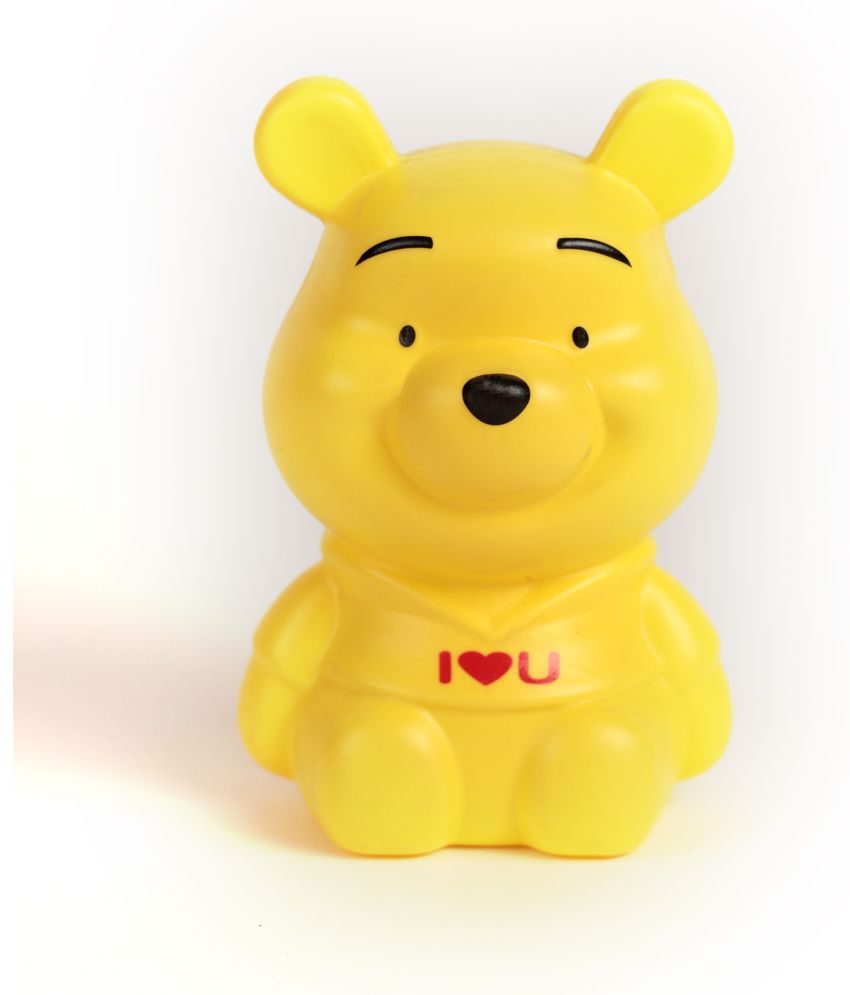 Anvi Creations - Plastic Yellow Winnie the Pooh Piggy Bank ( Pack of 1 )