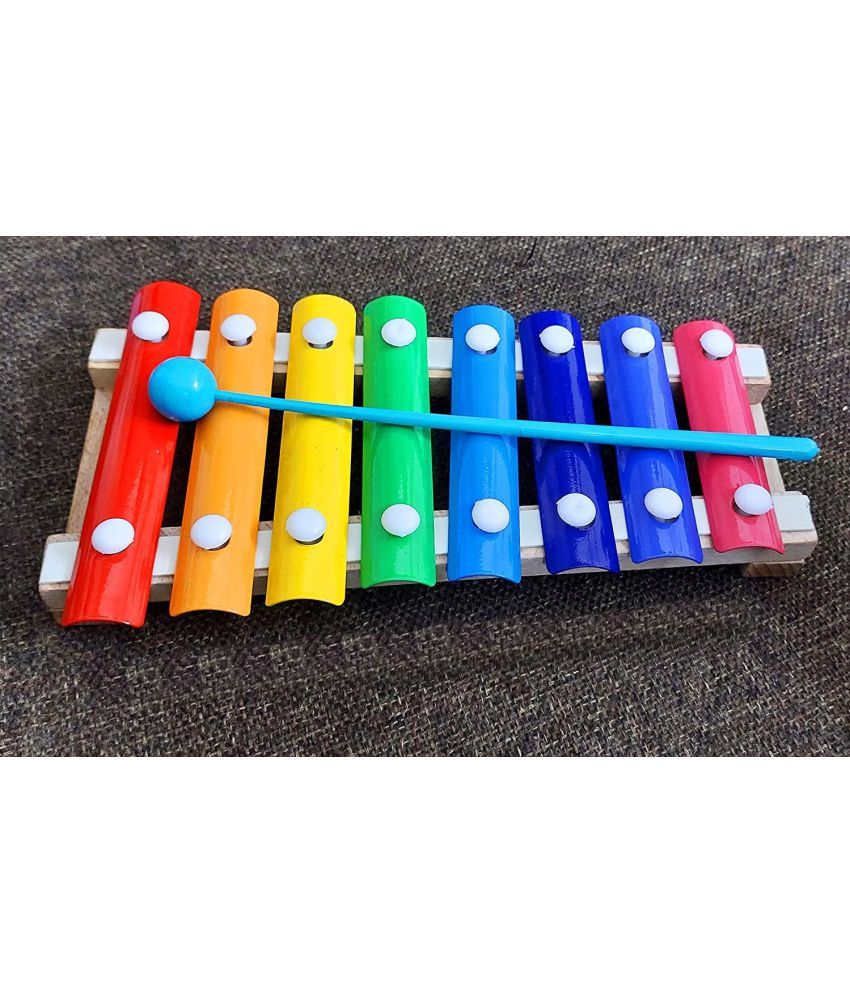     			Fratelli Ecofriendly Wooden Xylophone Kids First Musical Sound Instrument Toys with 8 Notes Multicolor Made in India || BIS Approved