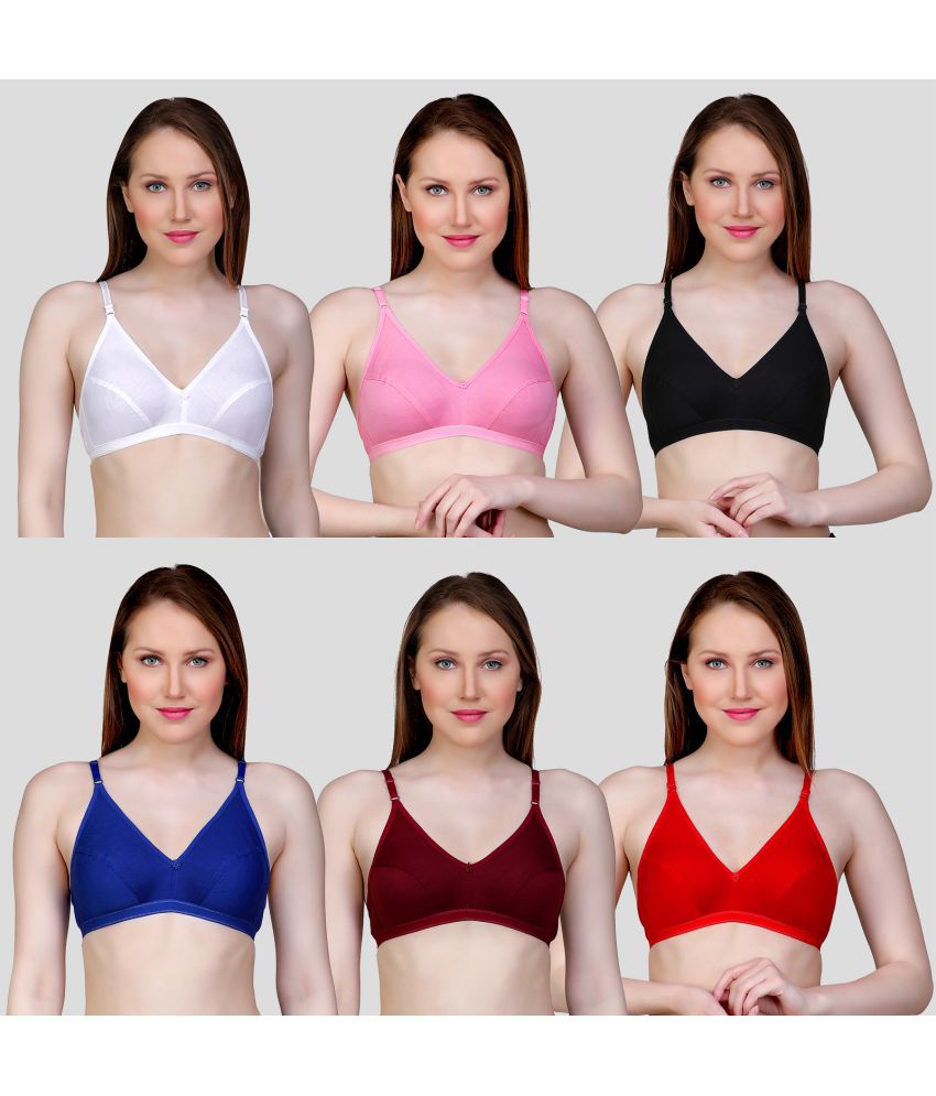     			TCG - Multicolor Cotton Blend Non Padded Women's Push Up Bra ( Pack of 6 )