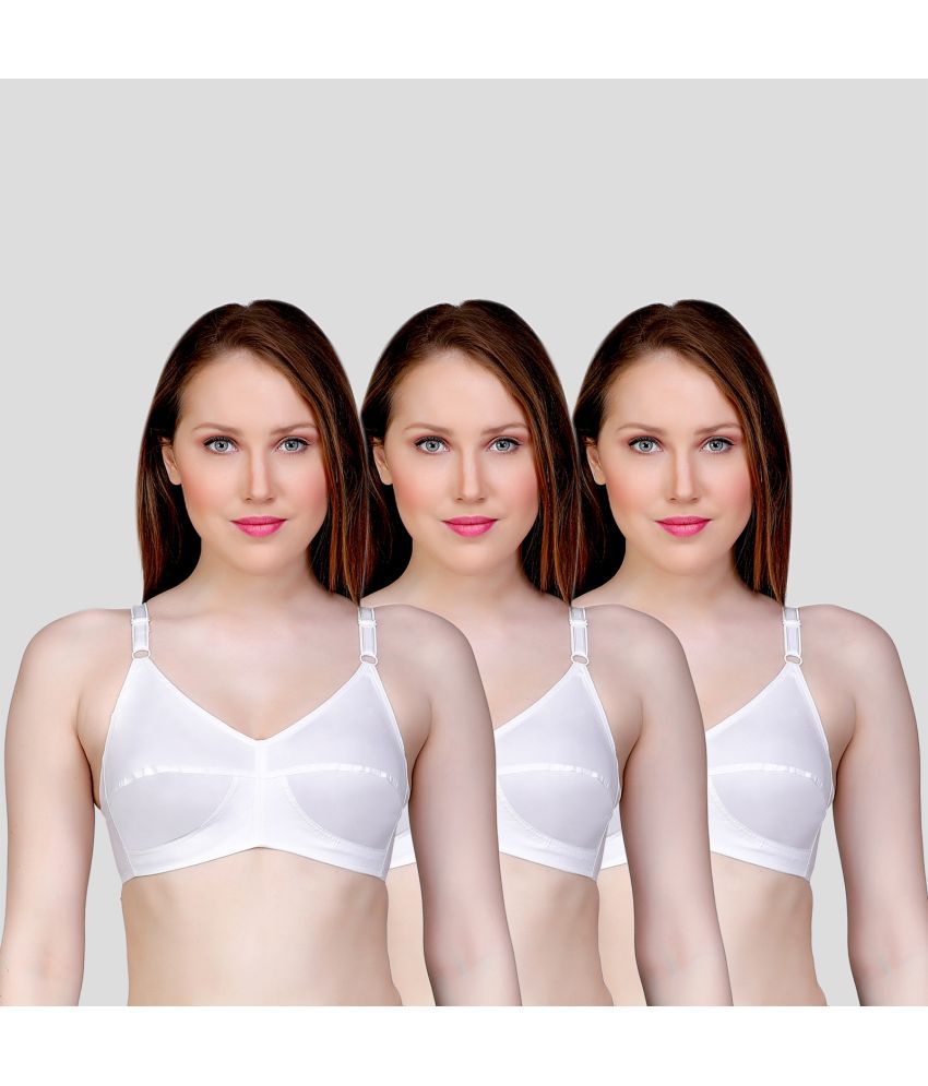     			TCG - White Cotton Blend Non Padded Women's Push Up Bra ( Pack of 3 )