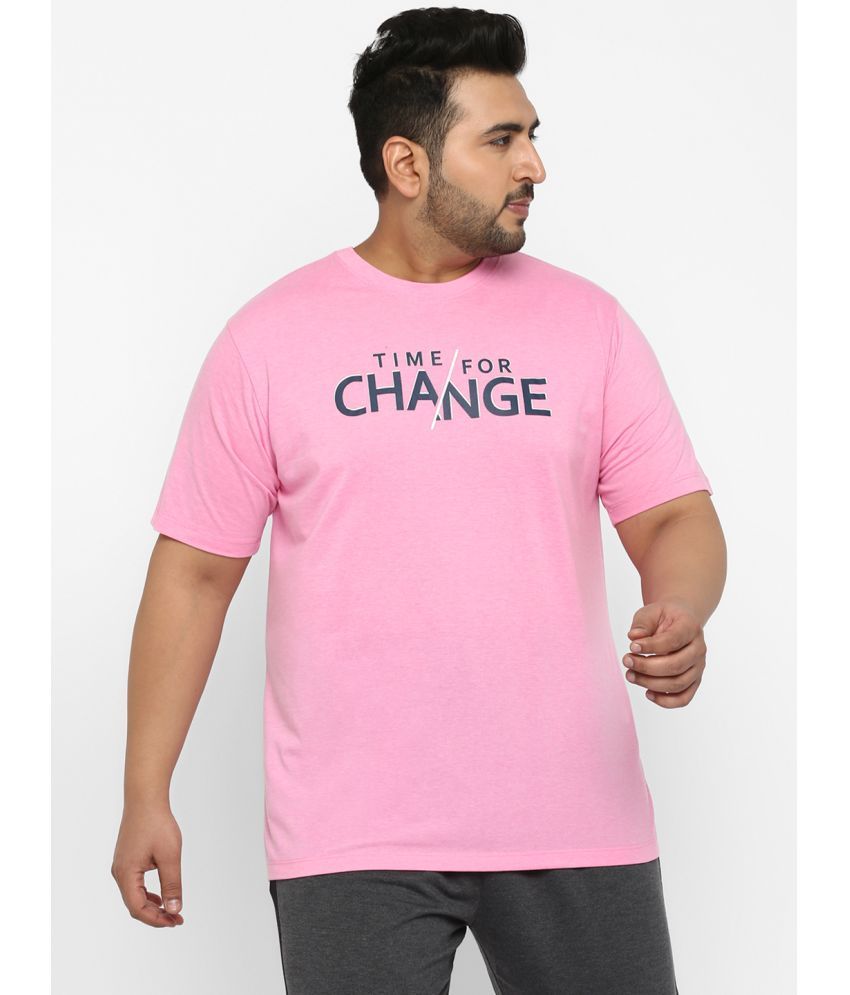     			YUUKI - Melange Pink Cotton Blend Regular Fit Men's T-Shirt ( Pack of 1 )