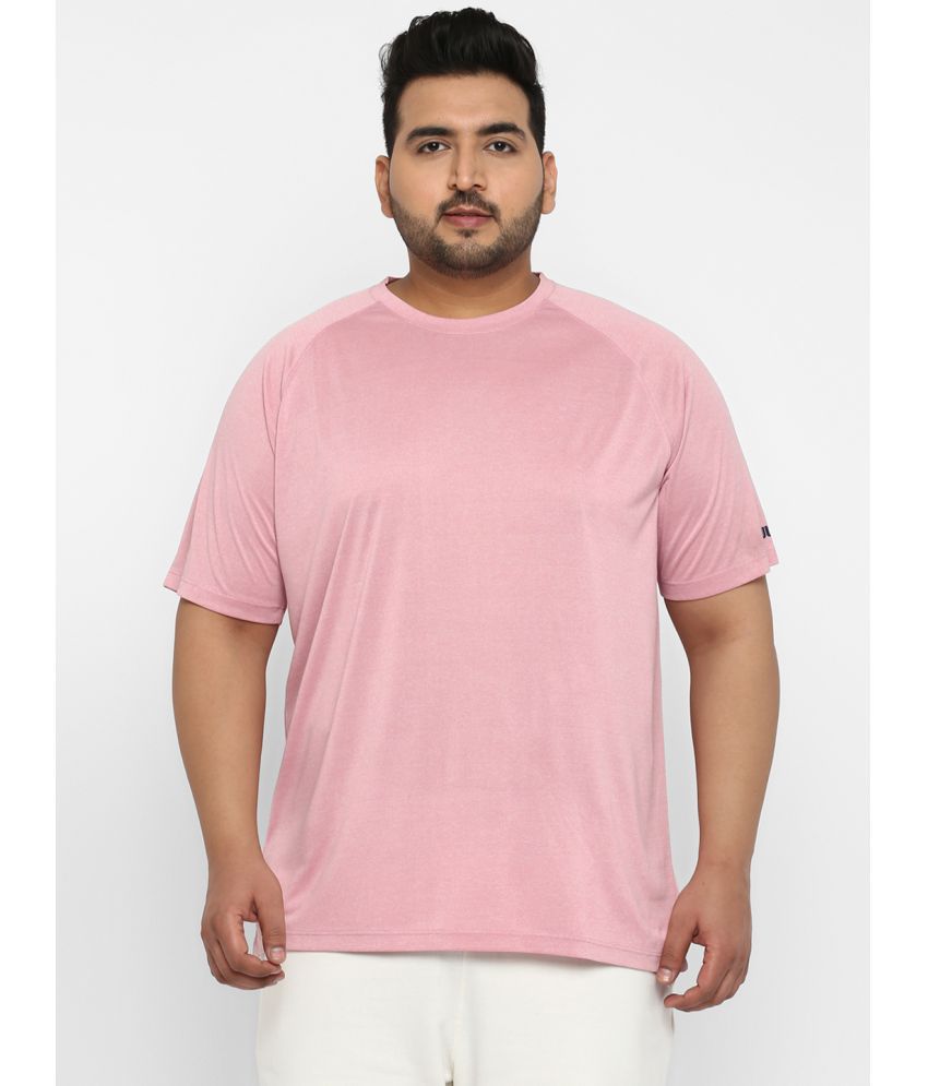     			YUUKI - Melange Pink Polyester Regular Fit Men's T-Shirt ( Pack of 1 )