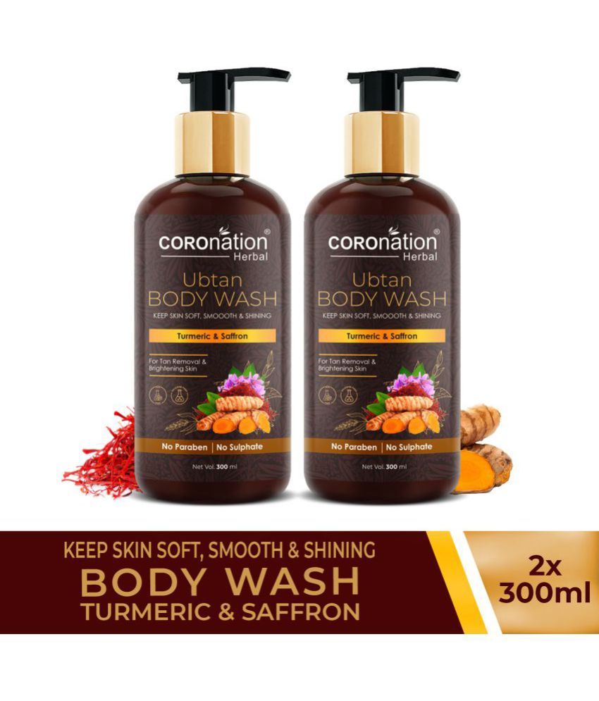     			coronation herbal Ubtan Body Wash with Turmeric & Saffron Body Wash 600 mL Pack of 2