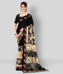 ANAND SAREES - Black Georgette Saree With Blouse Piece (Pack of 1)