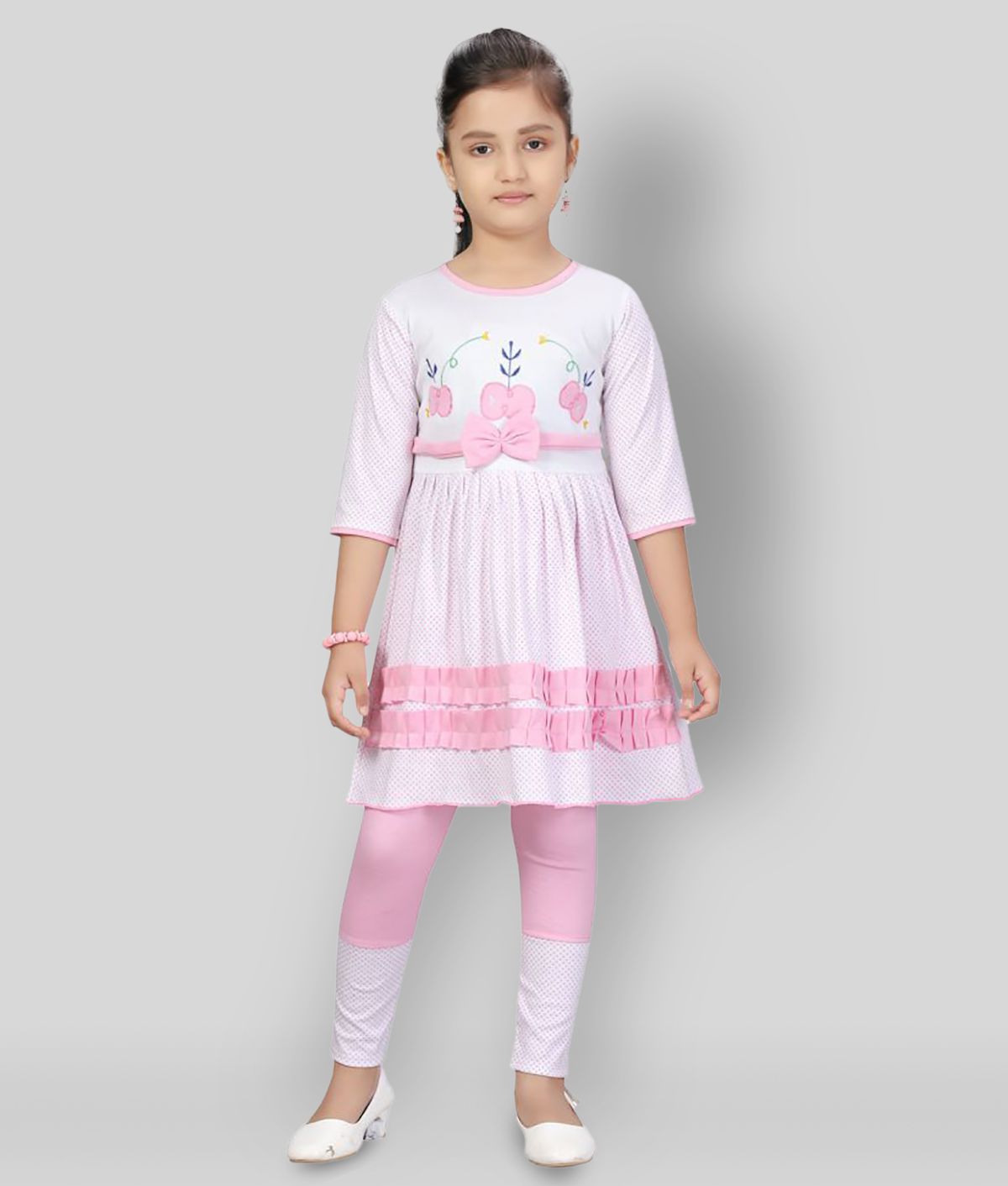     			Aarika - Pink Cotton Girl's Top With Leggings ( Pack of 1 )
