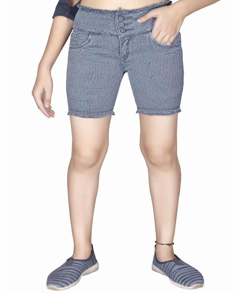     			AngelFab Denim Cut-Offs - Gray