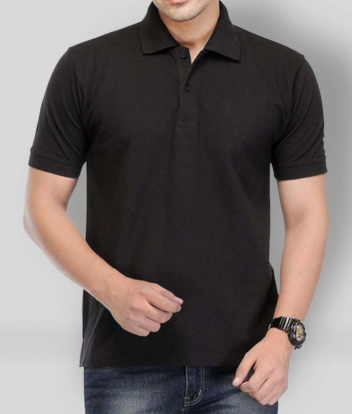     			FASHION365 - Black Cotton Blend Slim Fit Men's Polo T Shirt ( Pack of 1 )