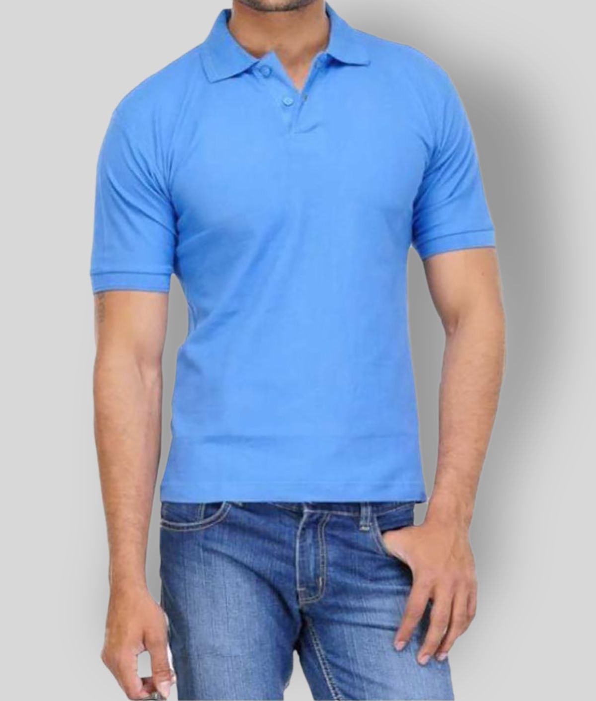     			FASHION365 - Blue Cotton Blend Slim Fit Men's Polo T Shirt ( Pack of 1 )