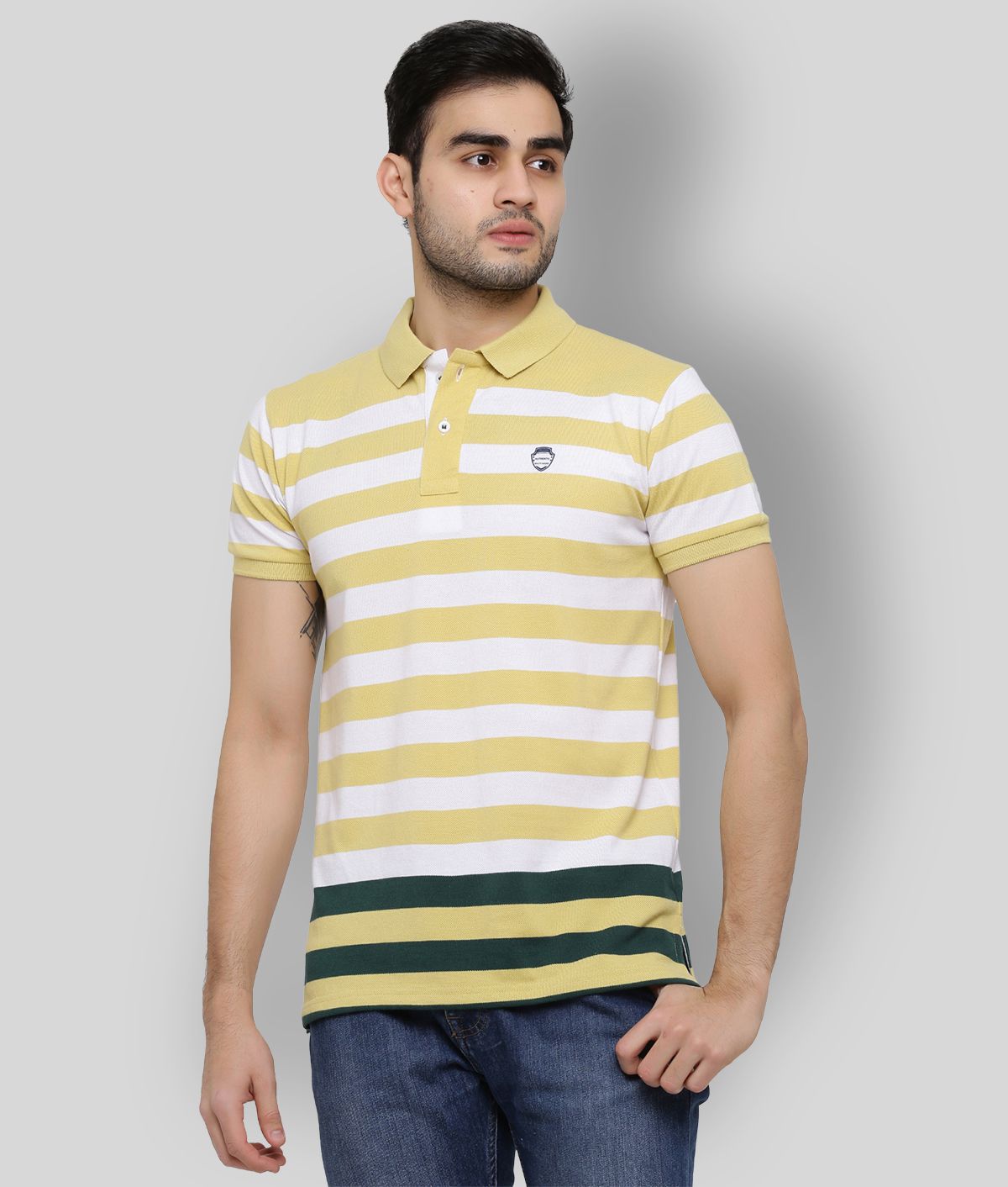     			GENTINO - Yellow Cotton Blend Regular Fit Men's Polo T Shirt ( Pack of 1 )