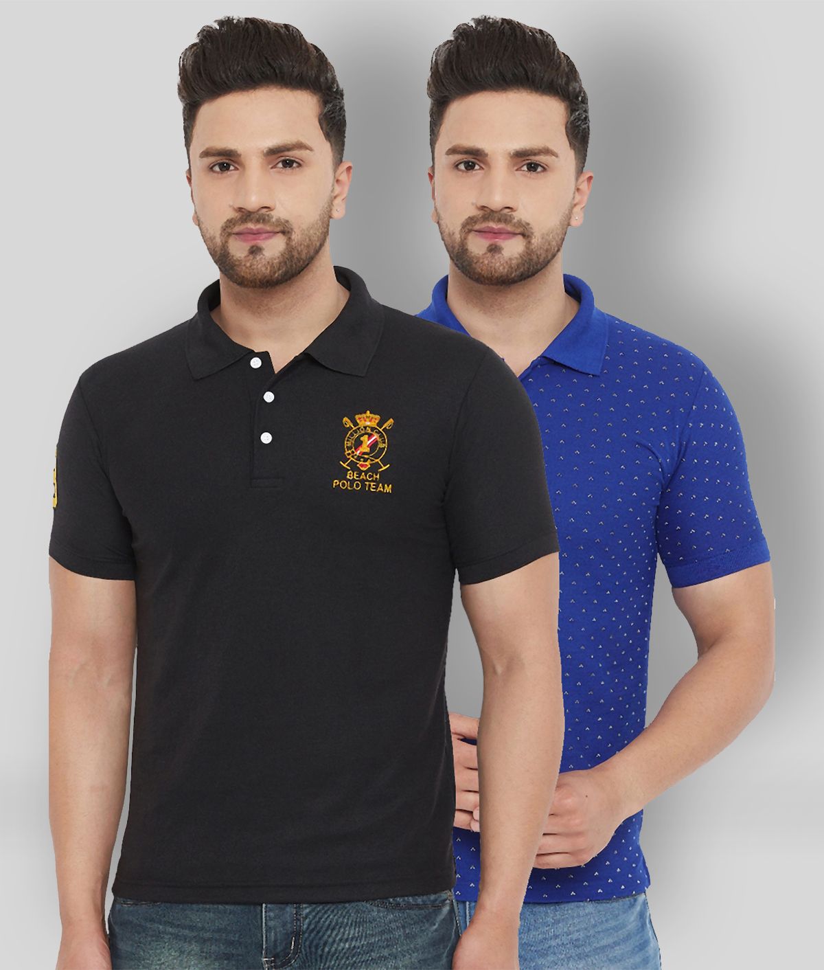     			The Million Club - Black Polyester Regular Fit Men's Polo T Shirt ( Pack of 2 )