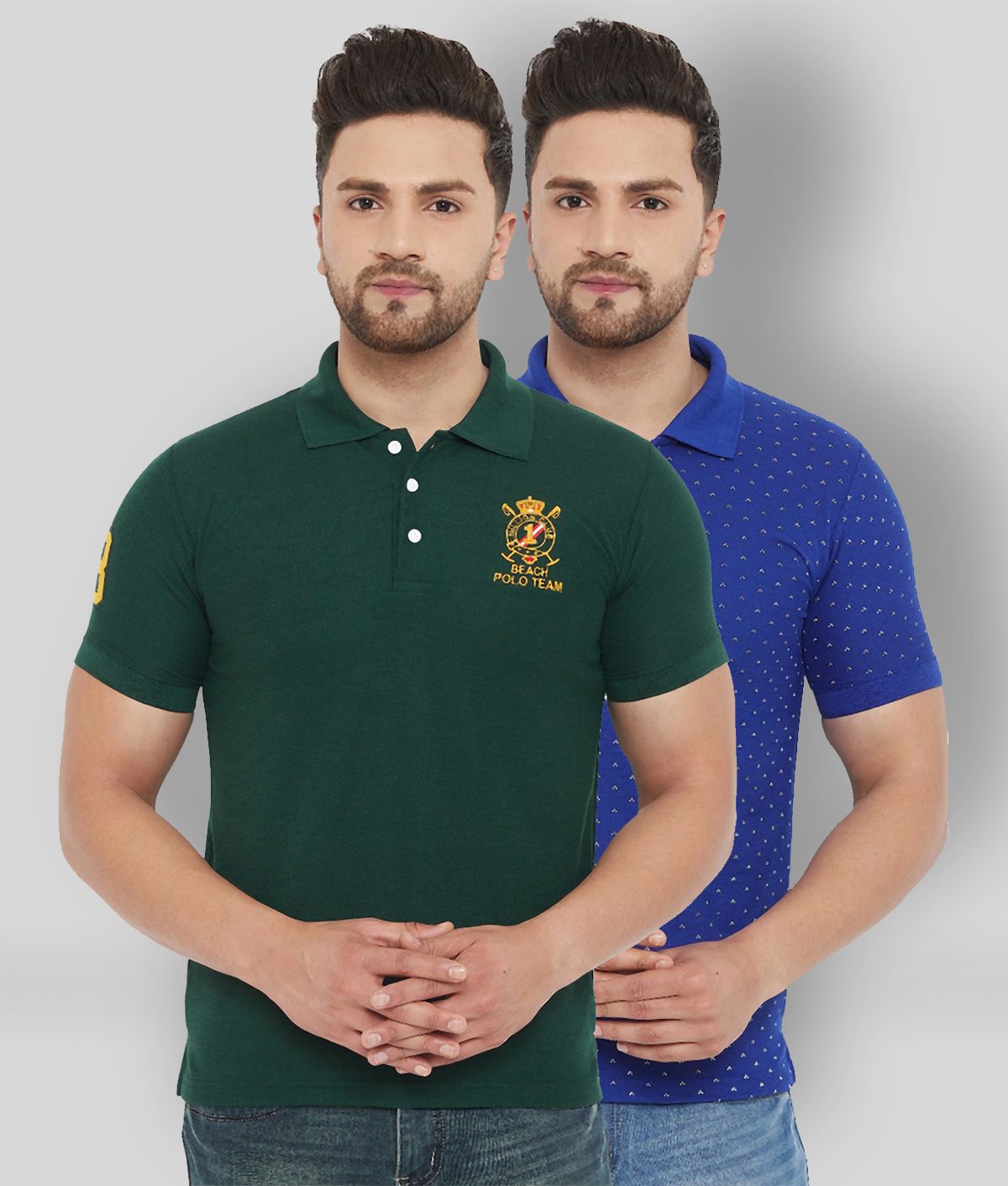     			The Million Club - Green Polyester Regular Fit Men's Polo T Shirt ( Pack of 2 )