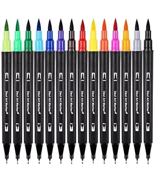 Dual Tip Art Markers Set Calligraphy Color Pen Marker Art Drawing