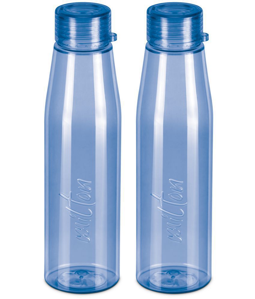     			Milton Ripple 1000 Pet Bottle, 946 ml Each, Set of 2, Blue