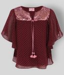 Cutecumber Pack of 1 Girls Georgette Tops ( Maroon )