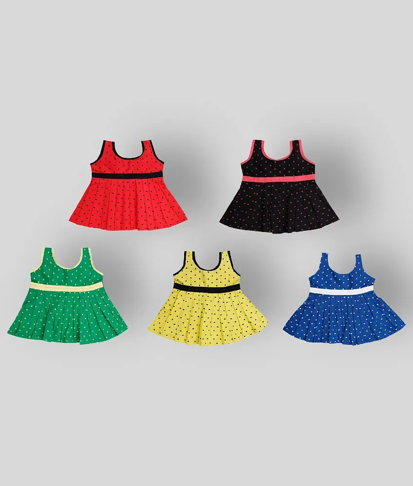 The Creators Multicolor Cotton Blend Baby Girl s Frock Pack of