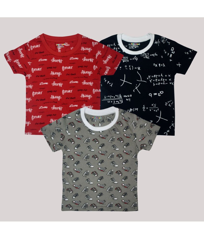 Kuchipoo - Multi Color Cotton Blend Boy's T-Shirt ( Pack of 3 )