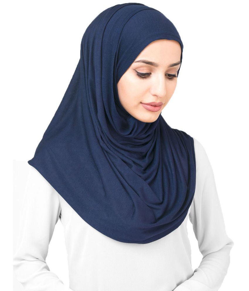 Silk Route London Blue Lycra Unstitched Hijab - Single Price in India ...