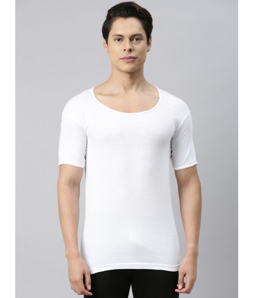     			VIP - White Cotton Men's Vest ( Pack of 5 )