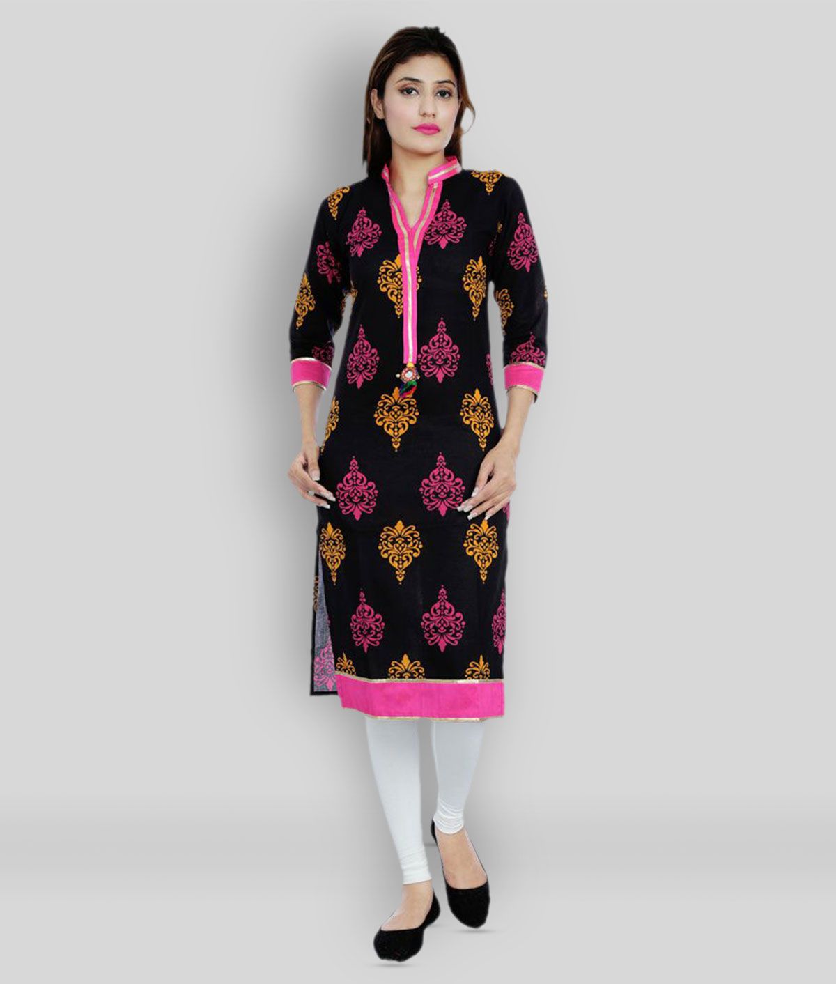     			Divena - Multicolor Cotton Blend Women's Straight Kurti