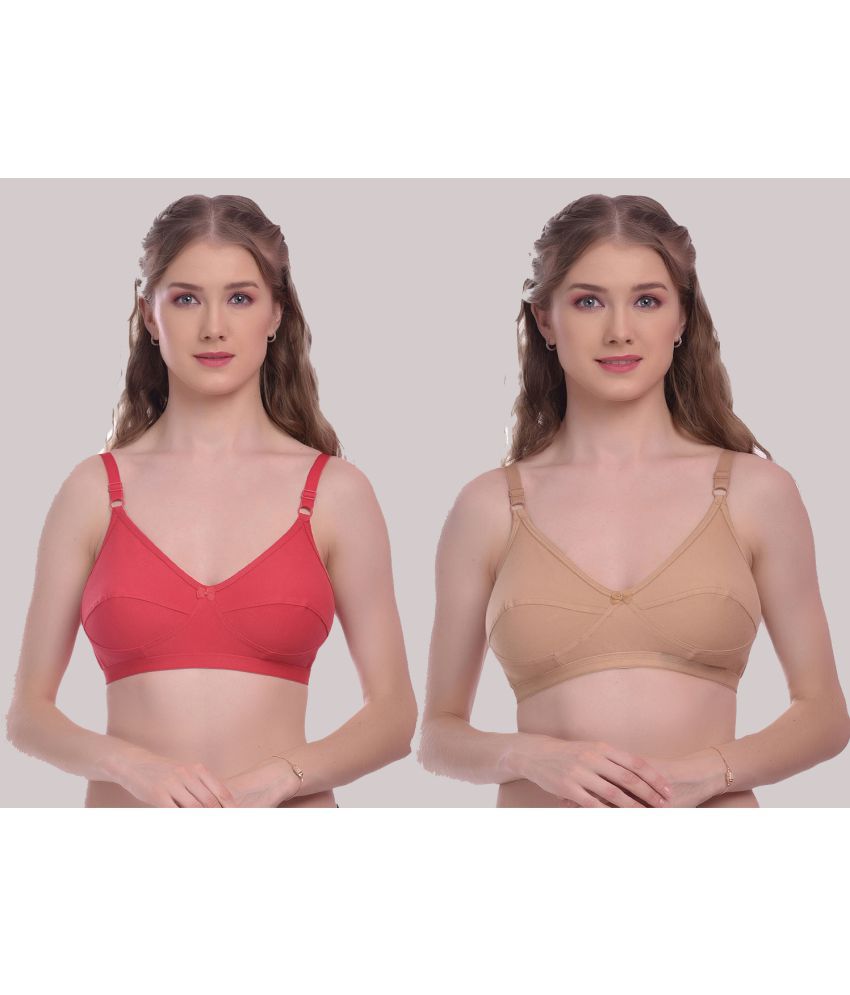     			Elina - Brown Cotton Non Padded Women's T-Shirt Bra ( Pack of 2 )