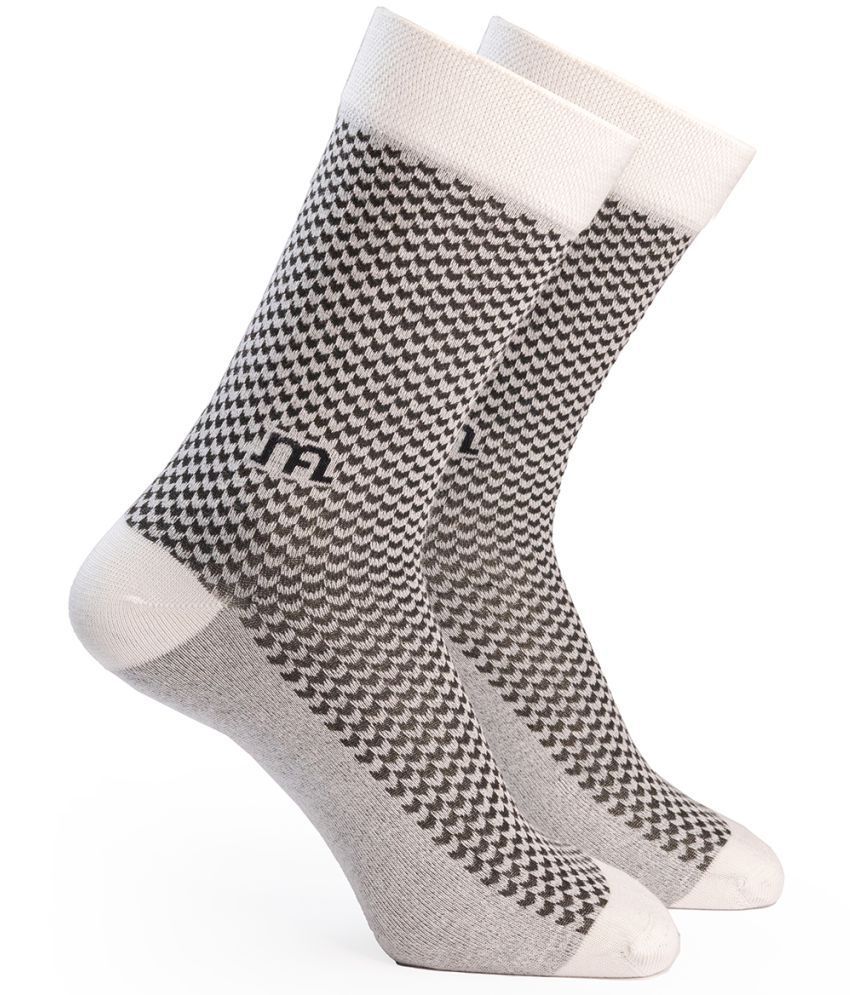     			Man Arden Cambridge Clue Edition, White and Gray Designer Socks, Casual, Office, Egyptian Premium Cotton Quality, 1 Pair