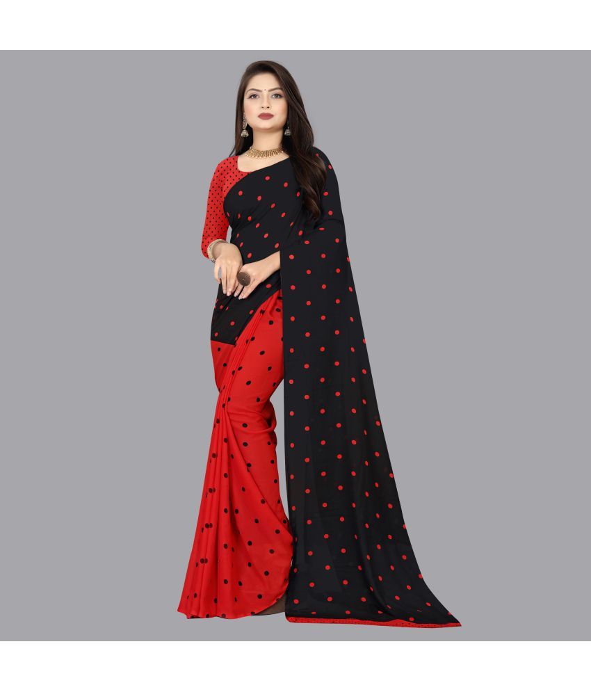     			ANAND SAREES - Black Georgette Saree With Blouse Piece ( Pack of 1 )