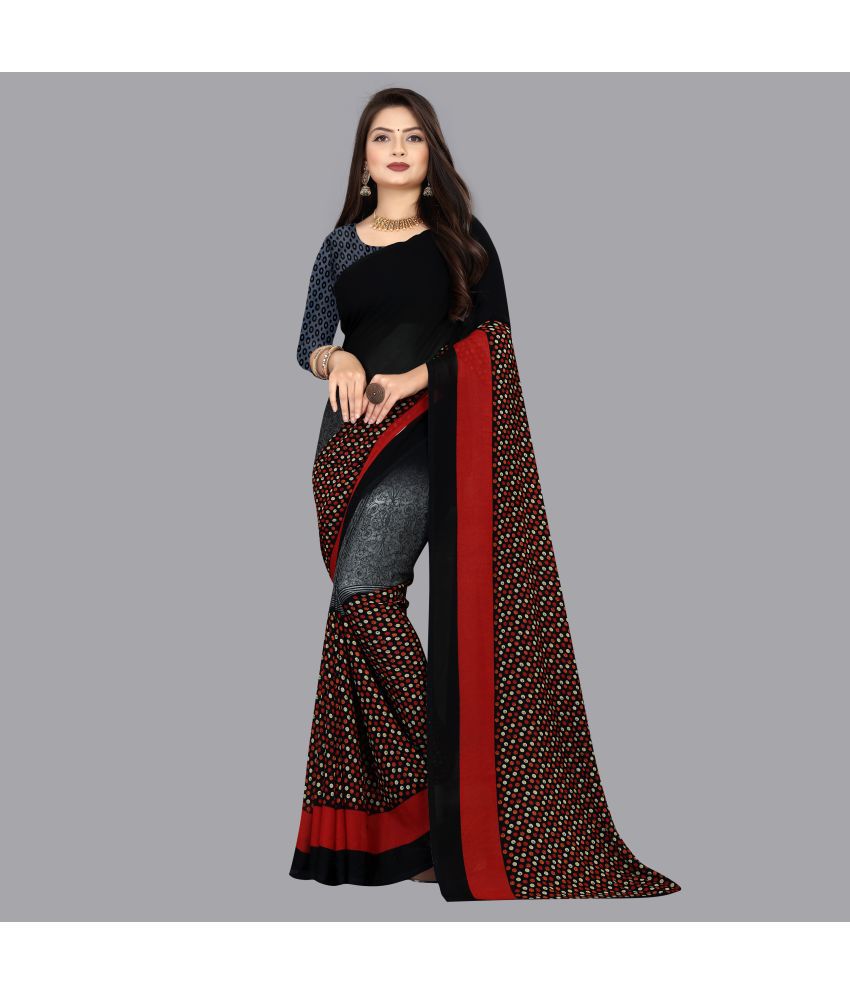     			Anand Sarees - Black Georgette Saree With Blouse Piece ( Pack of 1 )