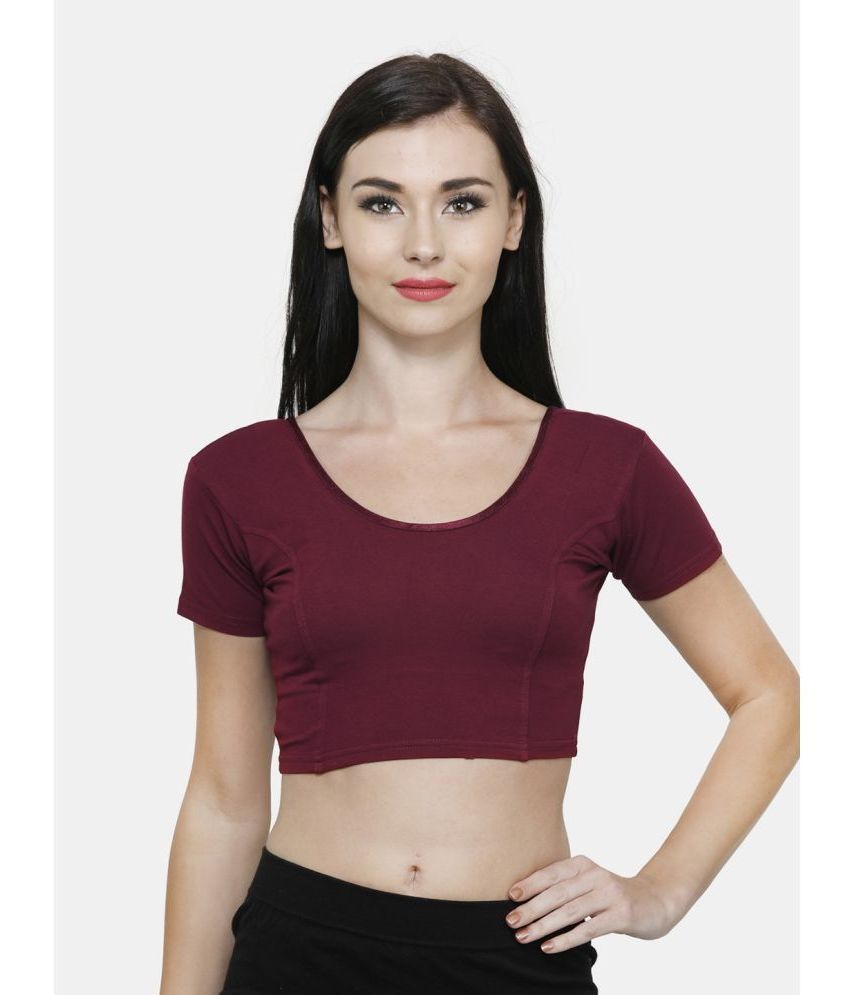     			Vami - Maroon Readymade without Pad Cotton Blend Women's Blouse ( Pack of 1 )