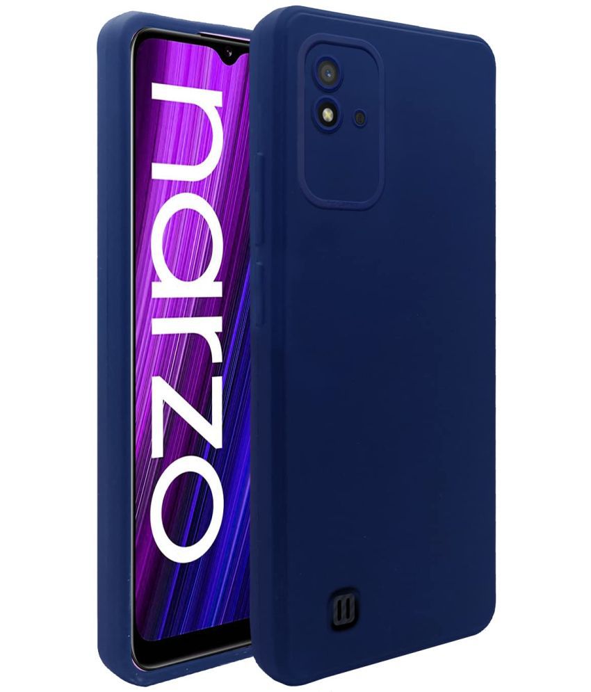     			Kosher Traders - Blue Silicon Plain Back Cover Compatible For Realme C20 ( Pack of 1 )