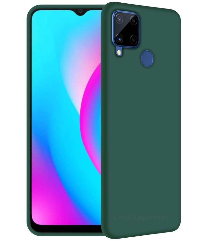     			Megha Star - Green Silicon Plain Back Cover Compatible For Realme Narzo 20 ( Pack of 1 )