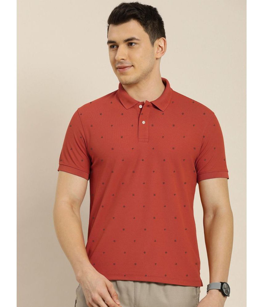     			Merriment - Rust Brown Cotton Blend Regular Fit Men's Polo T Shirt ( Pack of 1 )