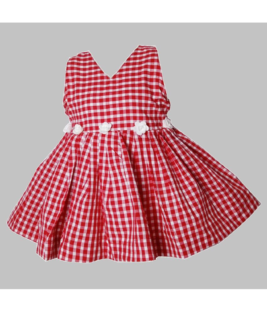     			harshvardhanmart.com Cotton A-line Dress For Girls ( Pack of 1 , Red )