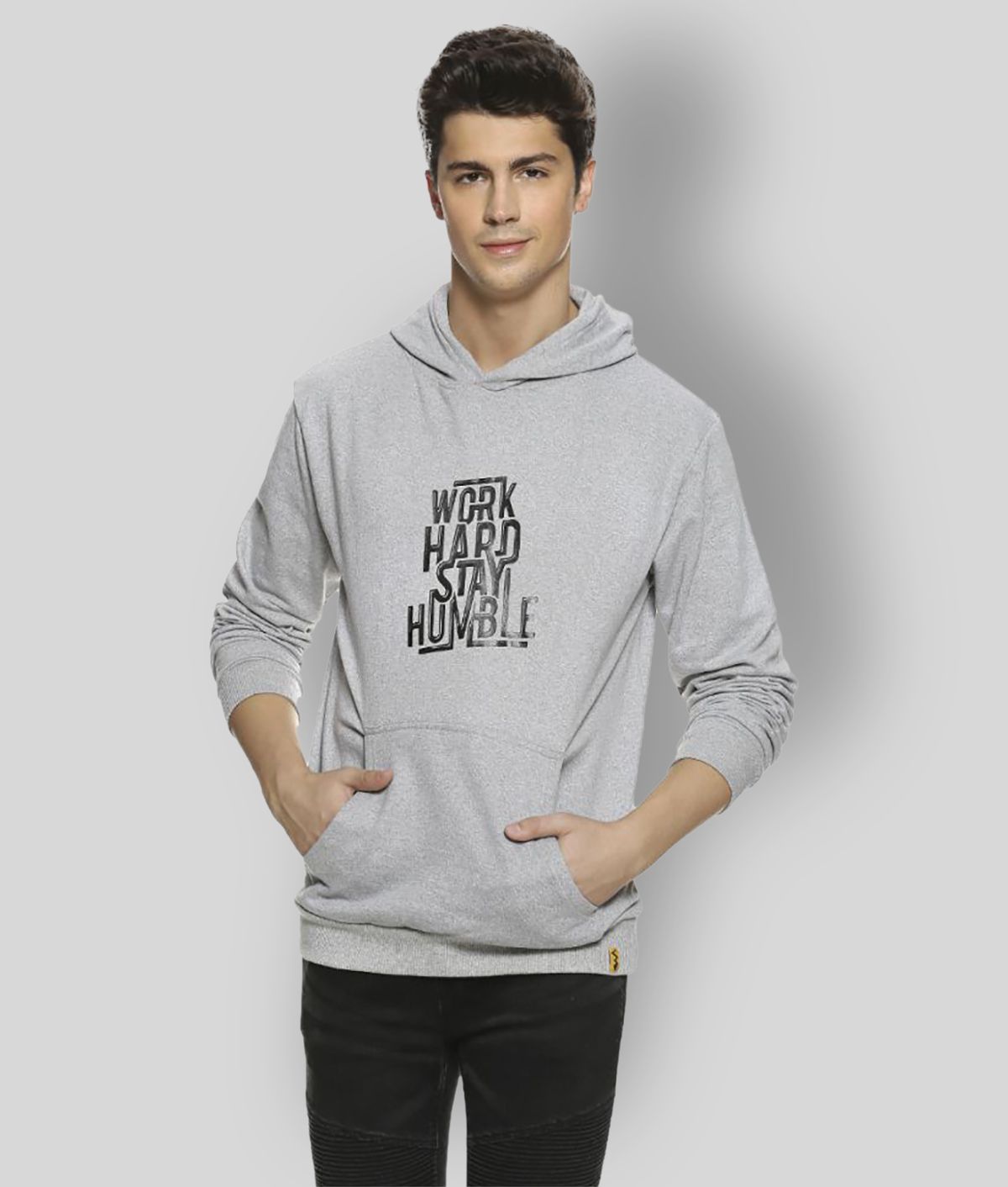     			Campus Sutra - Grey Fleece Regular Fit Men's Sweatshirt ( Pack of 1 )