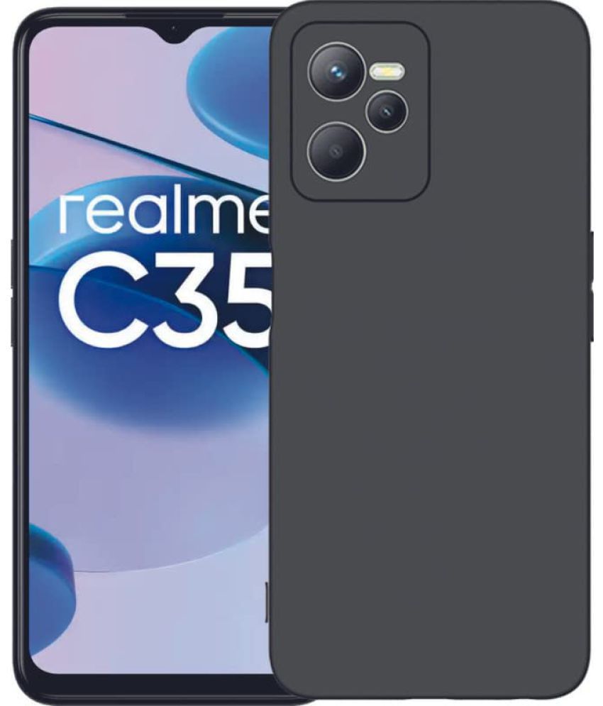     			Megha Star - Black Silicon Plain Back Cover Compatible For Realme C35 ( Pack of 1 )