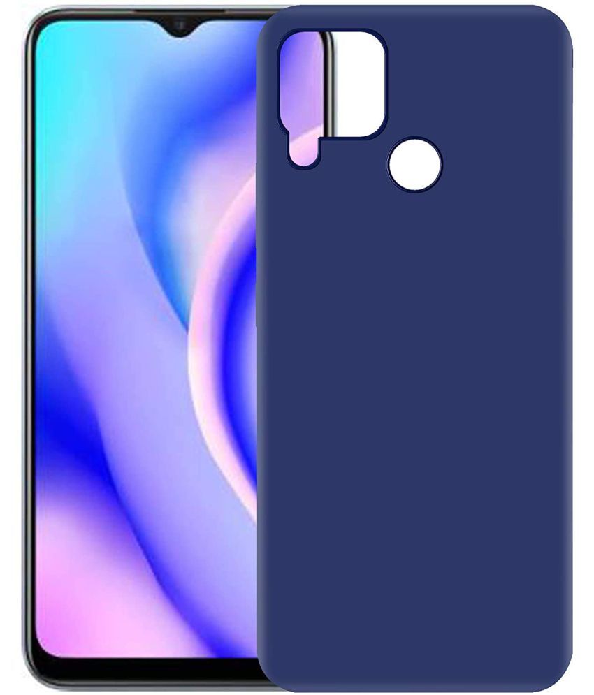     			Megha Star - Blue Silicon Plain Back Cover Compatible For Realme C25 ( Pack of 1 )