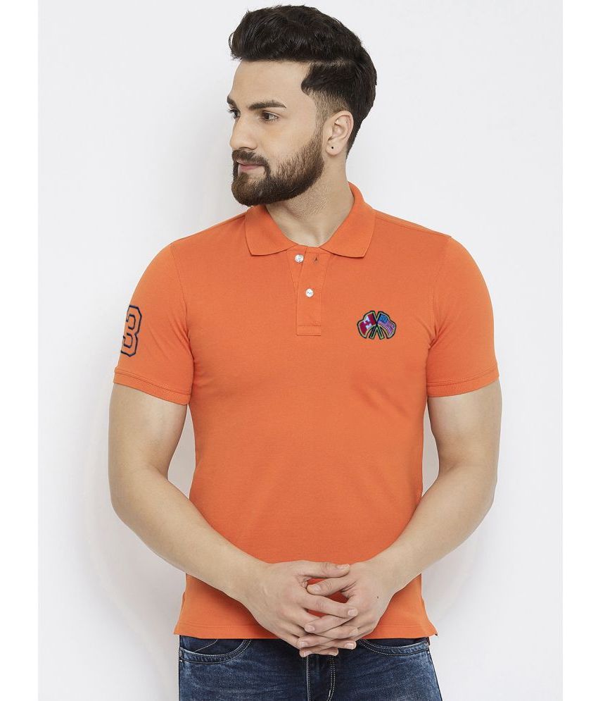     			Merriment - Orange Cotton Blend Regular Fit Men's Polo T Shirt ( Pack of 1 )