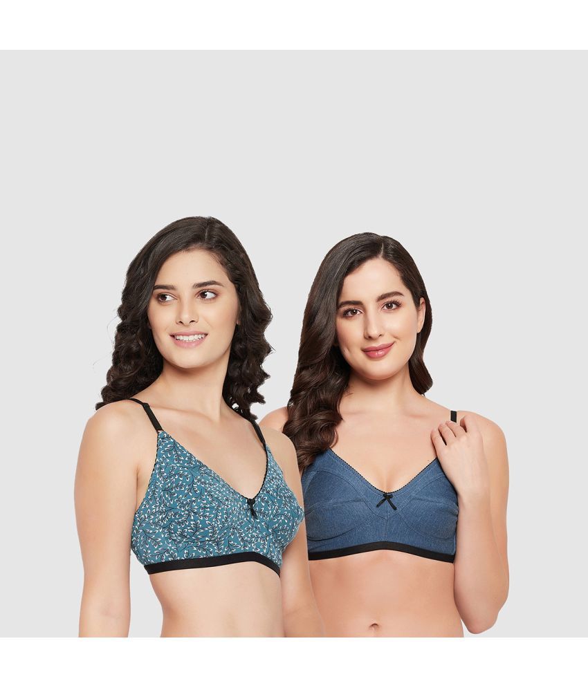     			Clovia Pack of 2 Cotton Non Padded Women's T-Shirt Bra ( Multicolor )