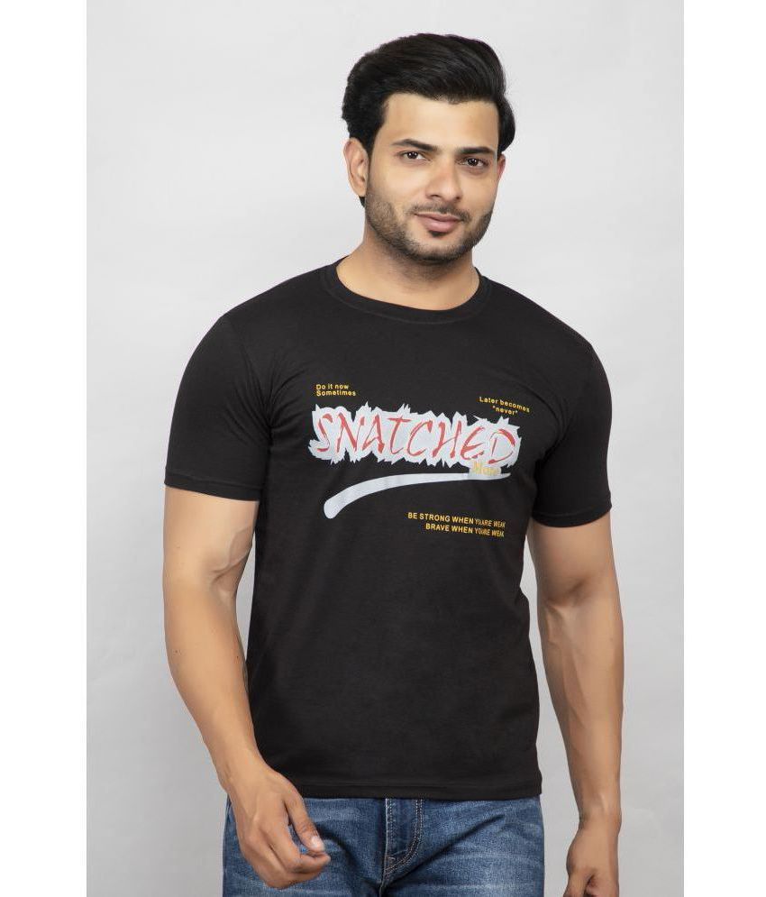     			Devhim - Black Cotton Regular Fit Men's T-Shirt ( Pack of 1 )