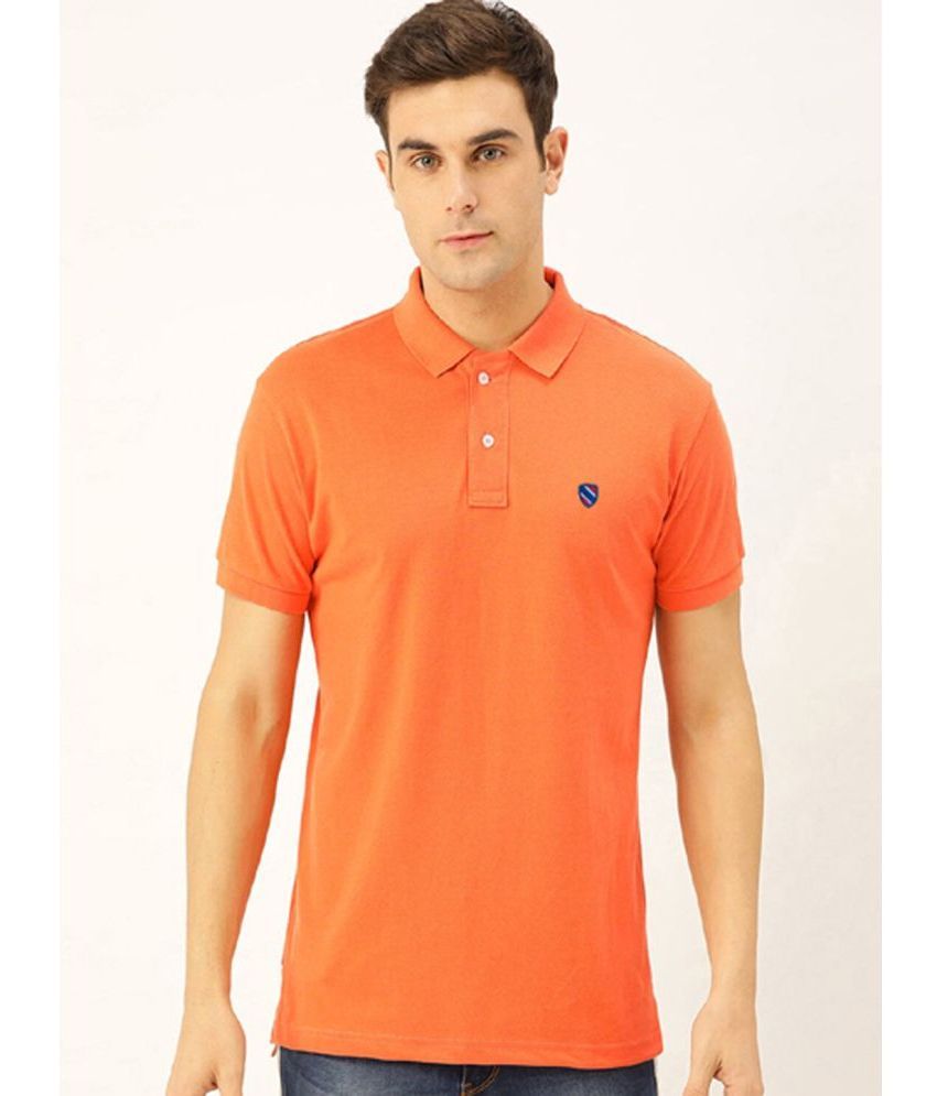     			Merriment Pack of 1 Cotton Blend Regular Fit Solid Half Sleeves Men's Polo T Shirt ( Orange )