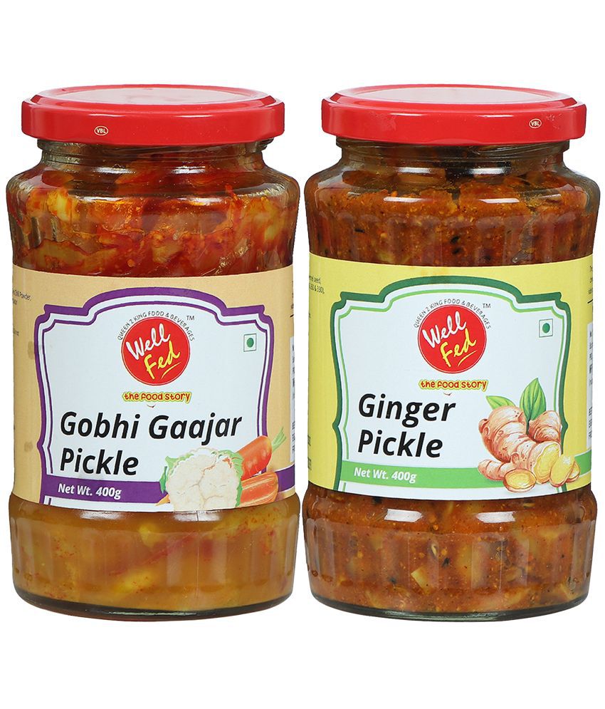Well Fed Gobhi Gaajar & Ginger Pickle 400 g Pack of 2