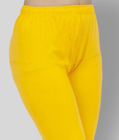 Ethnic Girls Yellow Cotton Blend Women S Leggings Pack Of 1 Price