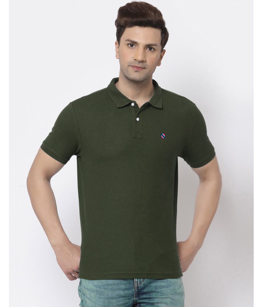     			Merriment - Olive Green Cotton Blend Regular Fit Men's Polo T Shirt ( Pack of 1 )