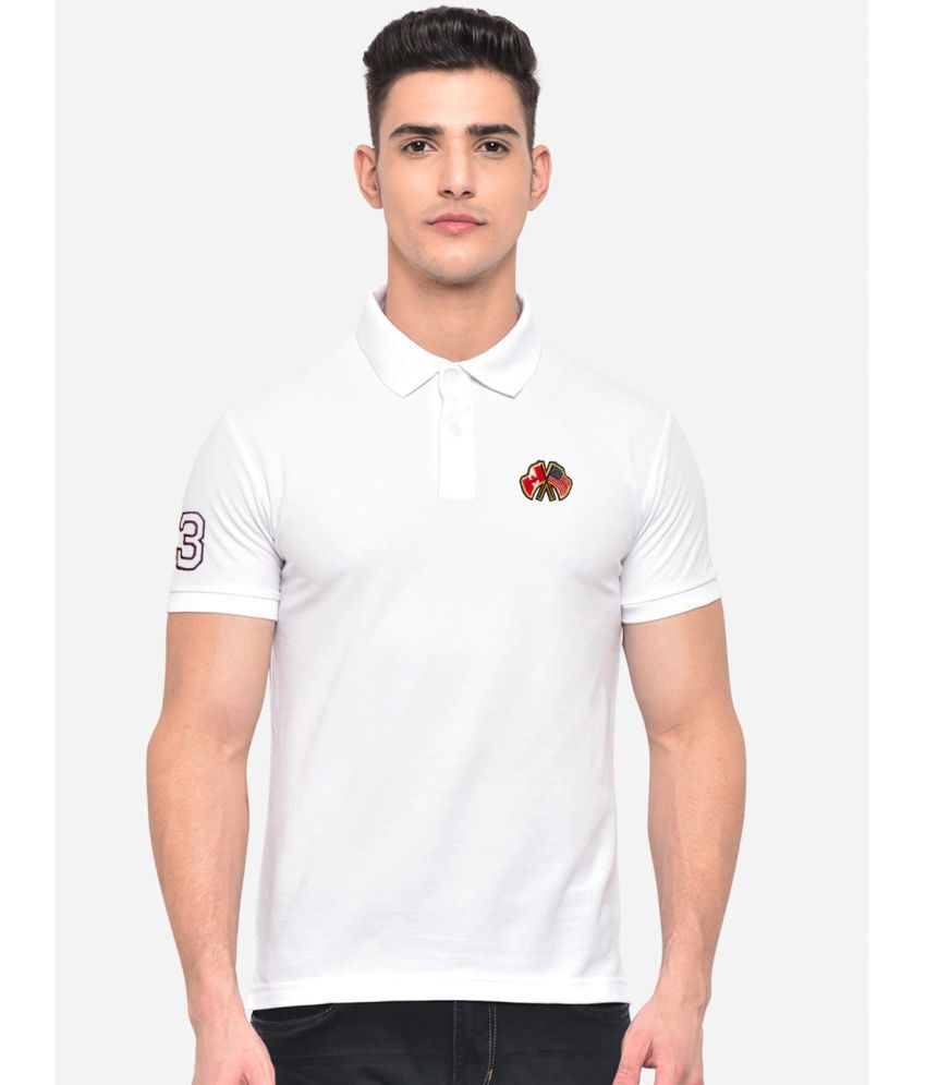     			Merriment - White Cotton Blend Regular Fit Men's Polo T Shirt ( Pack of 1 )